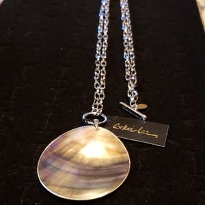 Cookie Lee jewelry, silver shell necklace